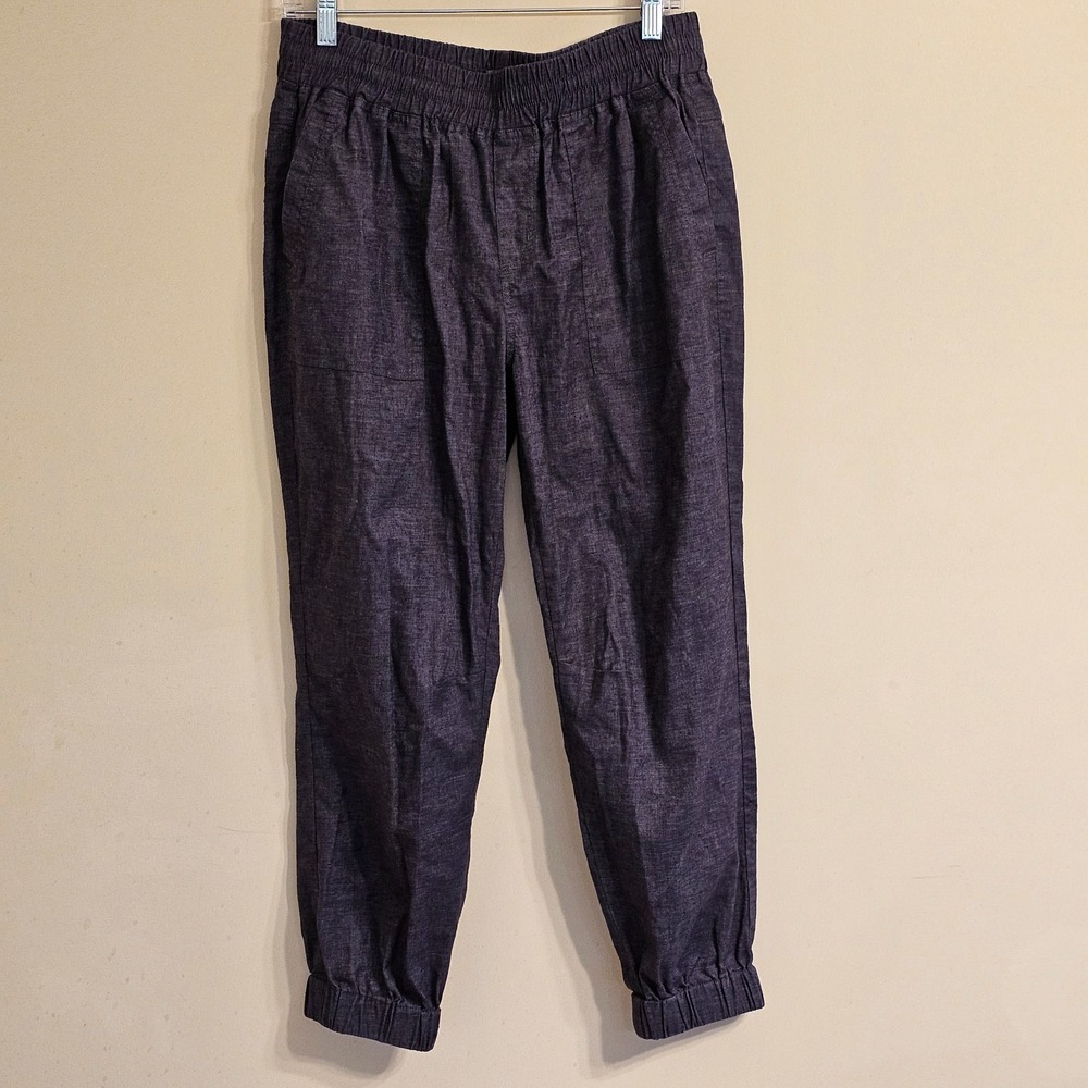 prAna Mantra Jogger Pants Drawstring Elastic Waist Hemp Blend Gray Size M - Picture 2 of 8